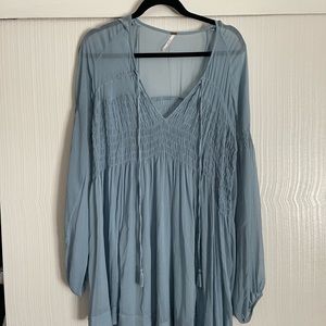 Free People - blue sheer dress/cover up